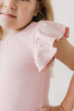 Vintage Pink S/S Flutter Sleeve Leotard - Mila & Rose ® - Flyclothing LLC