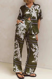 Printed Button Up Shirt and Pants Set - Trendsi - Flyclothing LLC