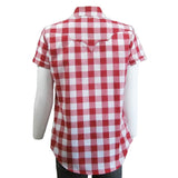 Rockmount Ranch Wear Women's Short Sleeve Red Gingham Check Western Shirt - Rockmount Clothing - Flyclothing LLC