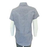 Rockmount Ranch Wear Women's Short Sleeve Navy Gingham Check Western Shirt - Rockmount Clothing - Flyclothing LLC