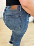 Judy Blue Full Size Mid Waist Distressed Slim Jeans - Trendsi - Flyclothing LLC