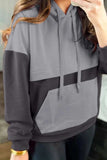 Drawstring Color Block Long Sleeve Hoodie - Trendsi - Flyclothing LLC