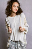 POL Short Sleeve Hoodie Top with Lace Detail - Trendsi - Flyclothing LLC