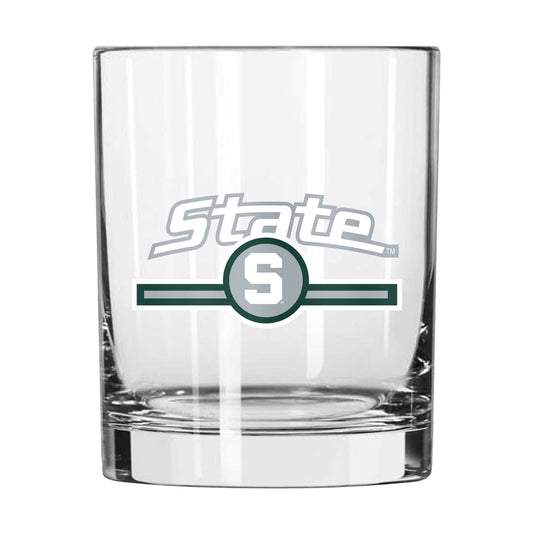 Michigan State 14oz Letterman Rocks Glass - Logo Brands - Flyclothing LLC