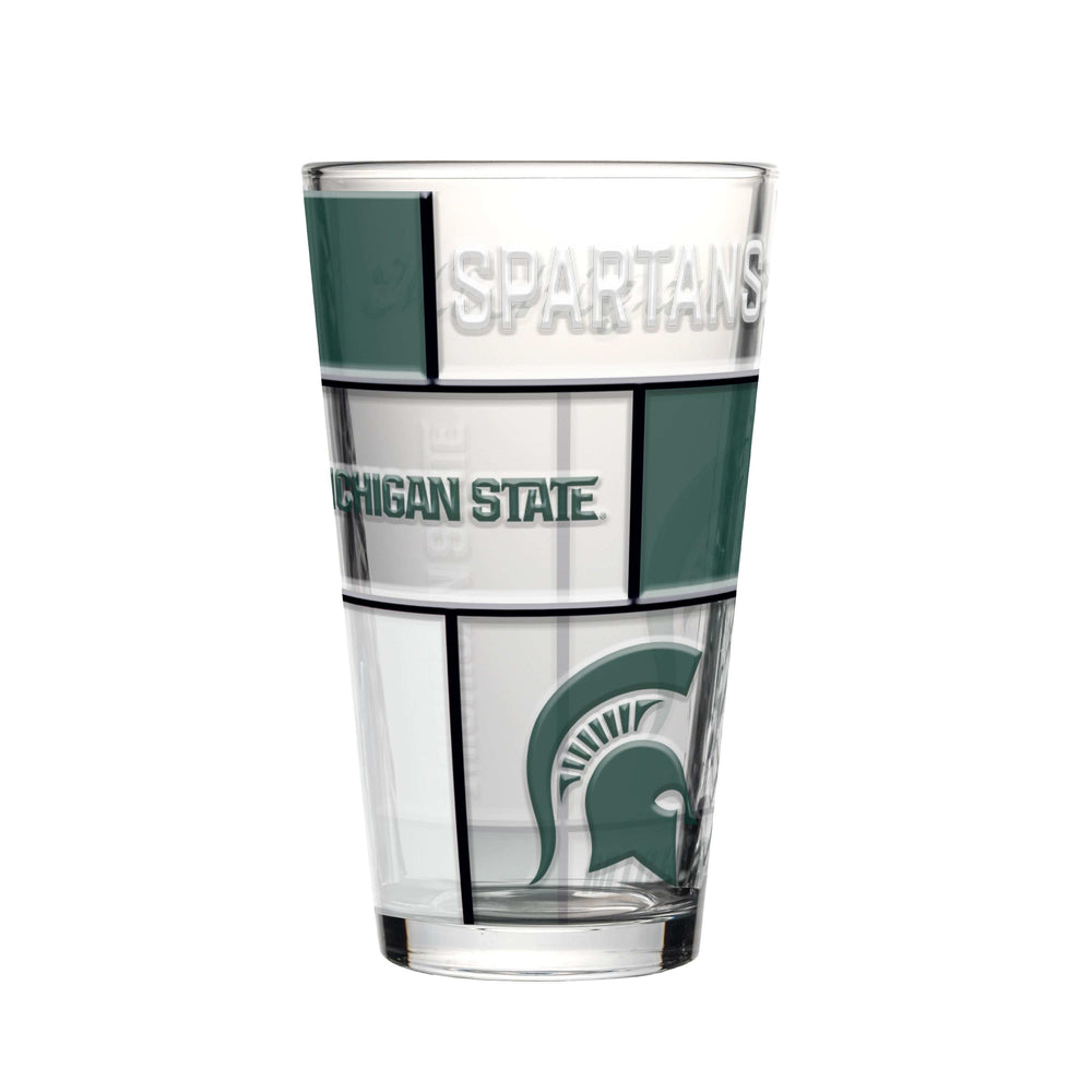 Michigan State 16oz Quilted Stained Pint Glass - Logo Brands - Flyclothing LLC