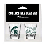 Michigan State Campus Colors 2oz Letterman Shot Glass 2 Pack - Logo Brands - Flyclothing LLC