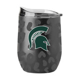 MI State Leopard 16oz Black Powdercoat Curved Beverage - Logo Brands - Flyclothing LLC