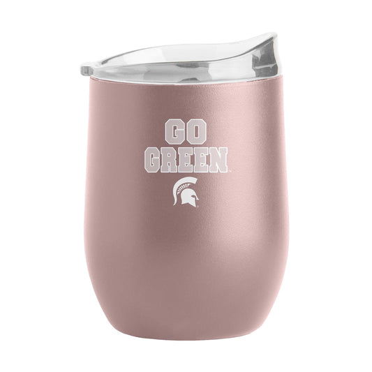 Michigan State 16oz Stencil Powder Coat Curved Beverage - Logo Brands - Flyclothing LLC