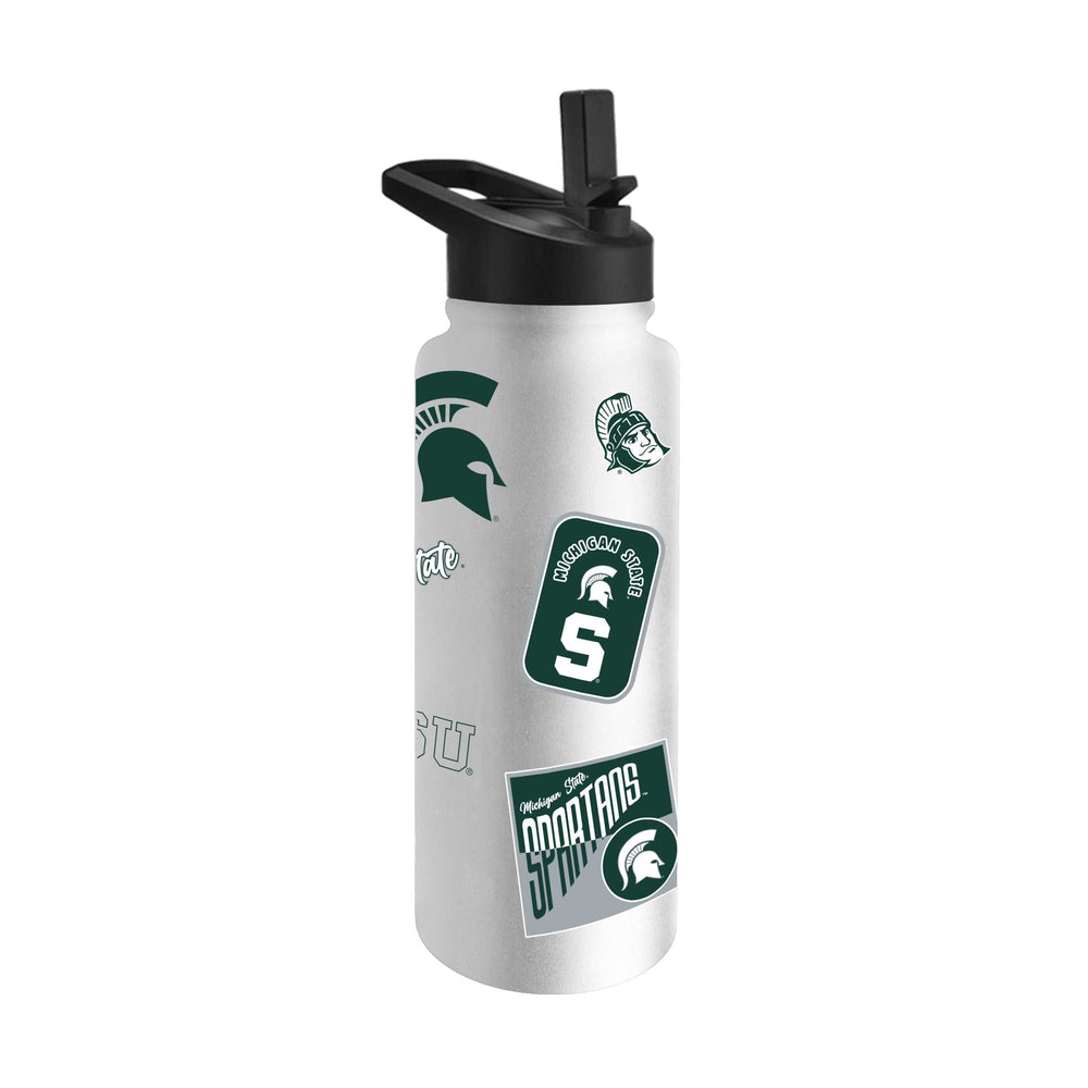 Michigan State 34oz White Dreamweave Quencher Bottle - Logo Brands - Flyclothing LLC
