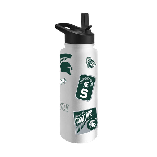 Michigan State 34oz White Dreamweave Quencher Bottle - Logo Brands - Flyclothing LLC