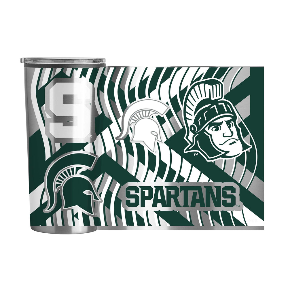 MI State 20oz Flex Plastic Wall Stainless Tumbler - Logo Brands - Flyclothing LLC