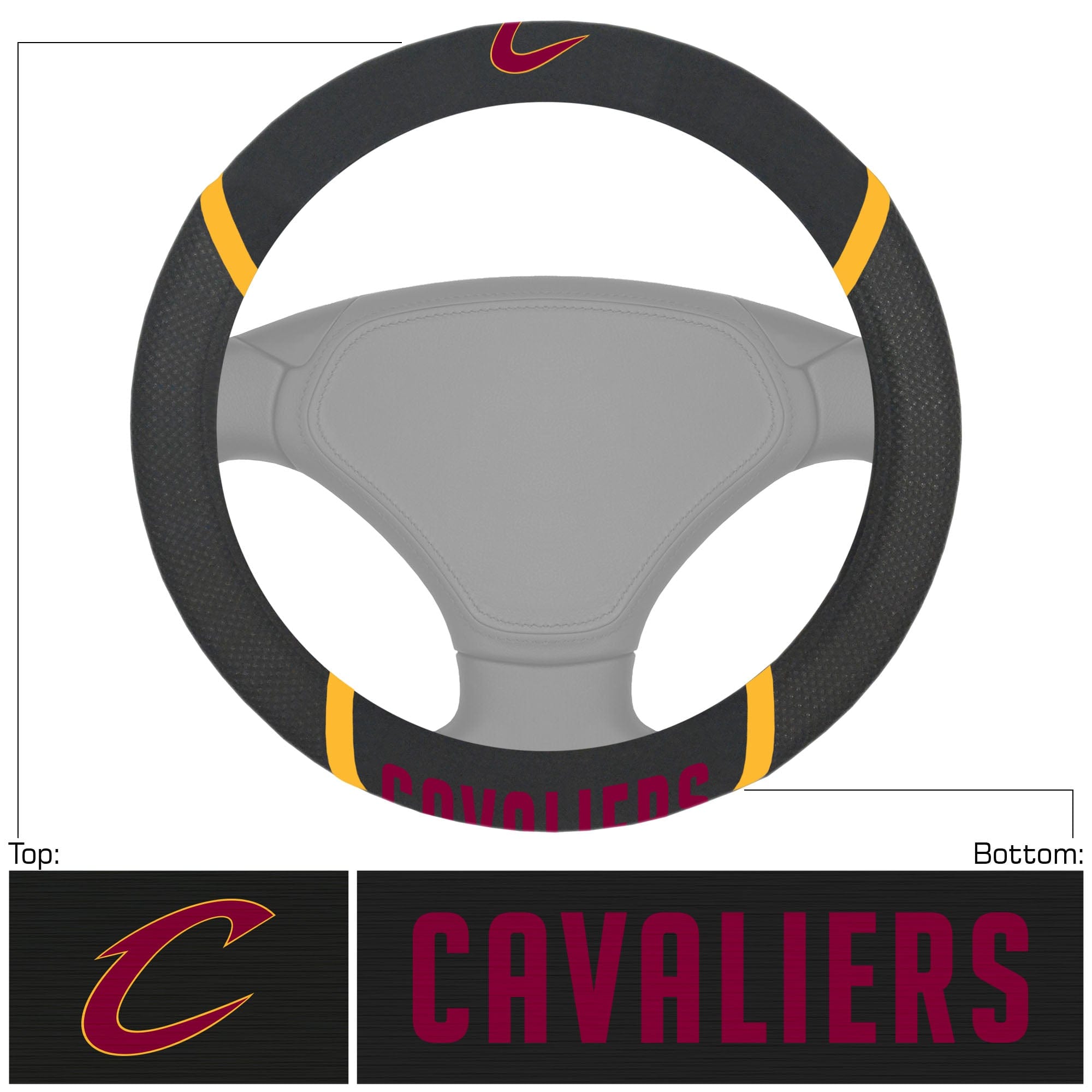 Cleveland Cavaliers Embroidered Steering Wheel Cover - Cleveland Cavaliers