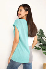Color Block V-Neck Knit Top - Trendsi - Flyclothing LLC