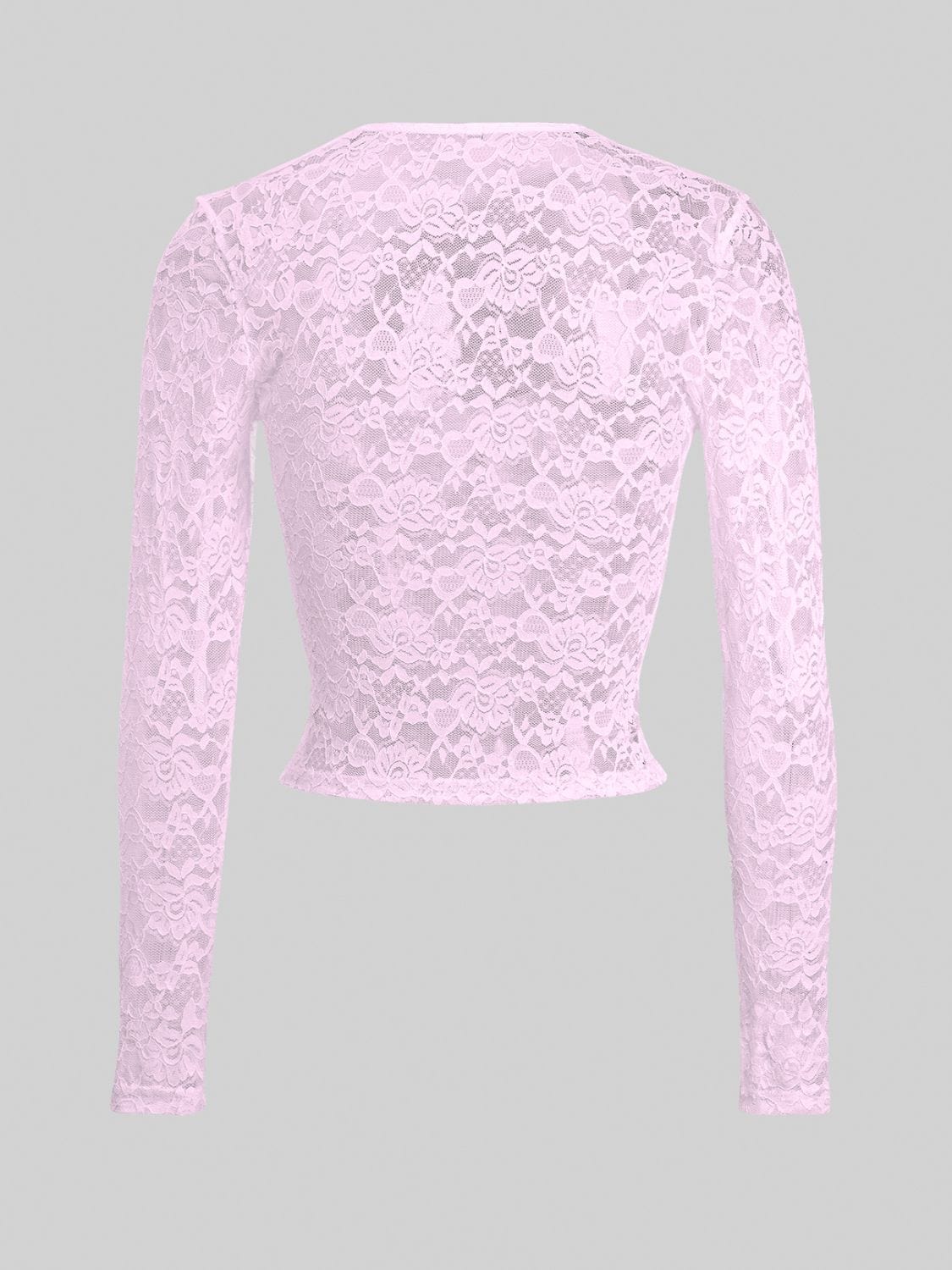 Devine Scoop Neck Long Sleeve Lace Top - Trendsi