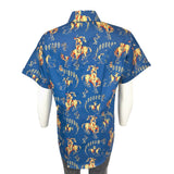 Rockmount Ranch Wear Men's Vintage Blue Bronc Print Short Sleeve Western Shirt - Rockmount Clothing - Flyclothing LLC