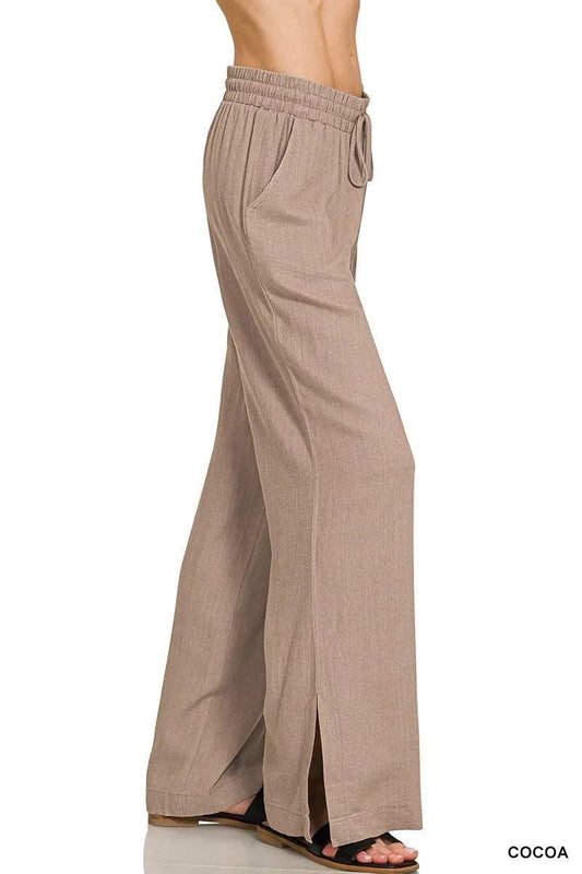 Zenana Linen Drawstring Pants - Trendsi - Flyclothing LLC