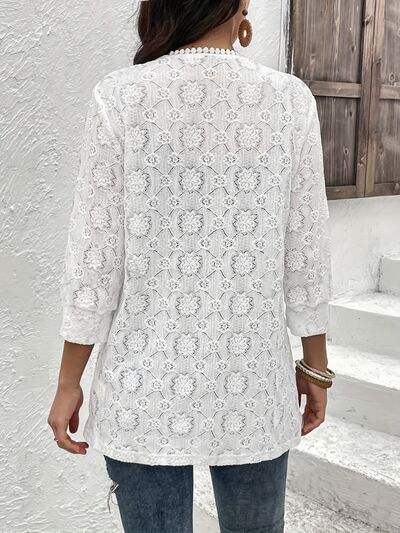 Lace Open Front Cover Up - Trendsi - Flyclothing LLC