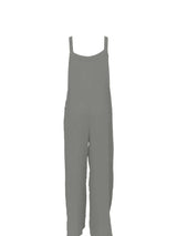 Full Size Casual Wide Leg Textured Overalls Plus Size - Trendsi - Flyclothing LLC