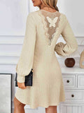 Lace Detail V-Neck Long Sleeve Dress - Trendsi - Flyclothing LLC