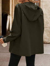 Pocketed Zip Up Hooded Jacket - Trendsi - Flyclothing LLC