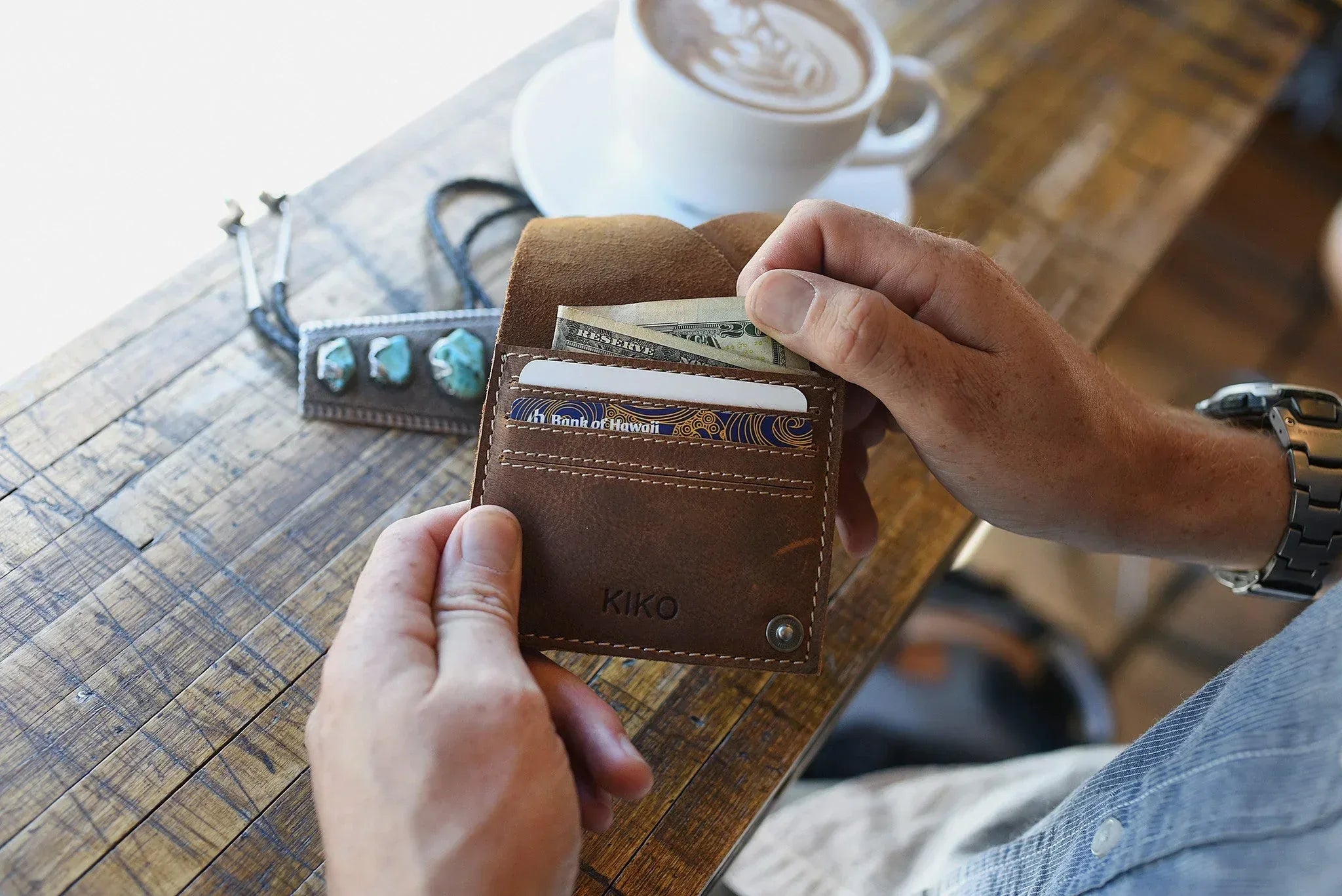 Wing Fold Card Case - Kiko Leather - Flyclothing LLC