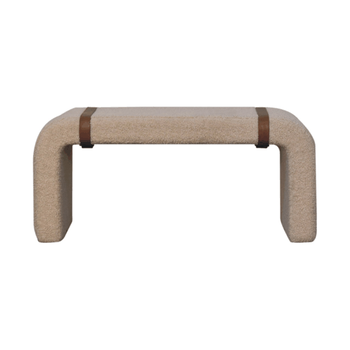 Boucle Leather Strap Bench - Artisan Furniture - Flyclothing LLC