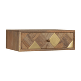 Wall Mounted Brass Inlay Nightstand - Artisan Furniture - Flyclothing LLC