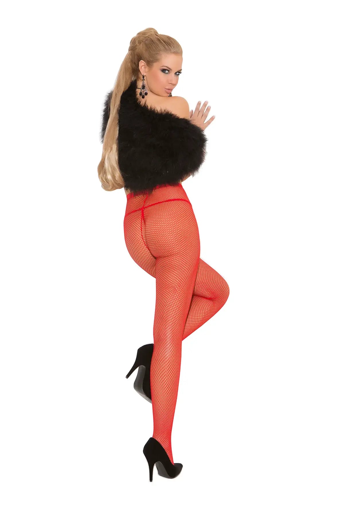 Elegant Moments Red Fishnet Pantyhose 1733 - Elegant Moments - Flyclothing LLC