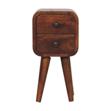 Extra Mini Curved Chestnut Bedside - Artisan Furniture - Flyclothing LLC
