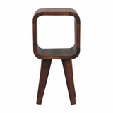 Extra Mini Minimalist Open Curved Chestnut Bedside - Artisan Furniture - Flyclothing LLC