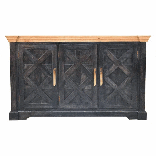 Regal Ash Black Rustic Sideboard - Artisan Furniture - Flyclothing LLC