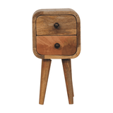 Artisan Furniture Extra Mini Curved Oak-ish Bedside - Artisan Furniture - Flyclothing LLC