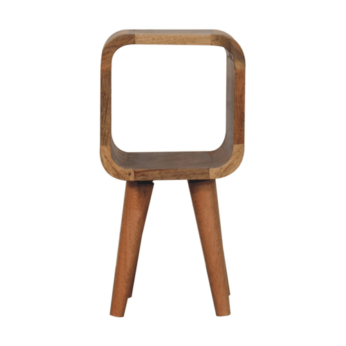 Extra Mini Minimalist Open Curved Oak-ish Bedside - Artisan Furniture - Flyclothing LLC