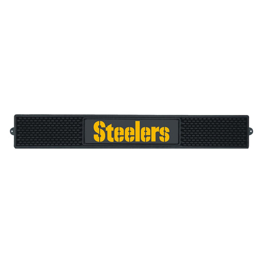 Pittsburgh Steelers Bar Drink Mat - 3.25in. x 24in. - Pittsburgh Steelers
