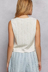 POL Textured Round Neck Cropped Tank - Trendsi - Flyclothing LLC