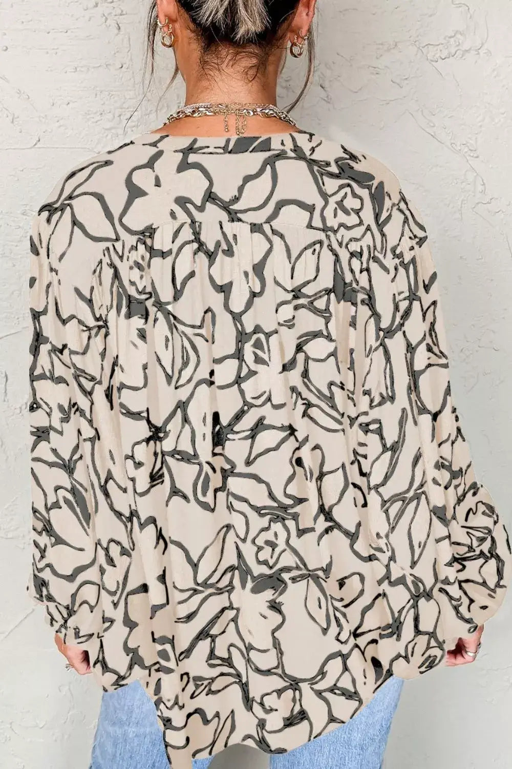 Floral Print Button-Down Shirt - Trendsi - Flyclothing LLC