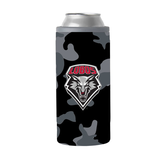 New Mexico Black Camo 12oz Slim Can Coolie - Logo Brands - Flyclothing LLC