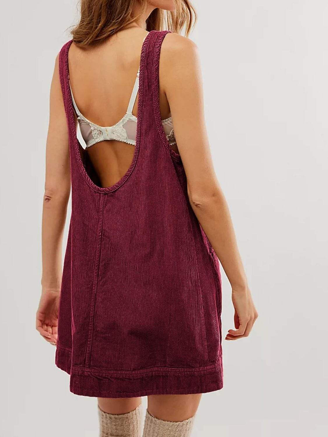 Mandy Round Neck Wide Strap Mini Dress with Pockets - Trendsi - Flyclothing LLC
