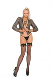 Elegant Memories Black Fishnet Thigh Hi W/ Bow Top 1742