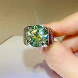 10 Carat Moissanite 925 Sterling Silver Signet Ring - Trendsi