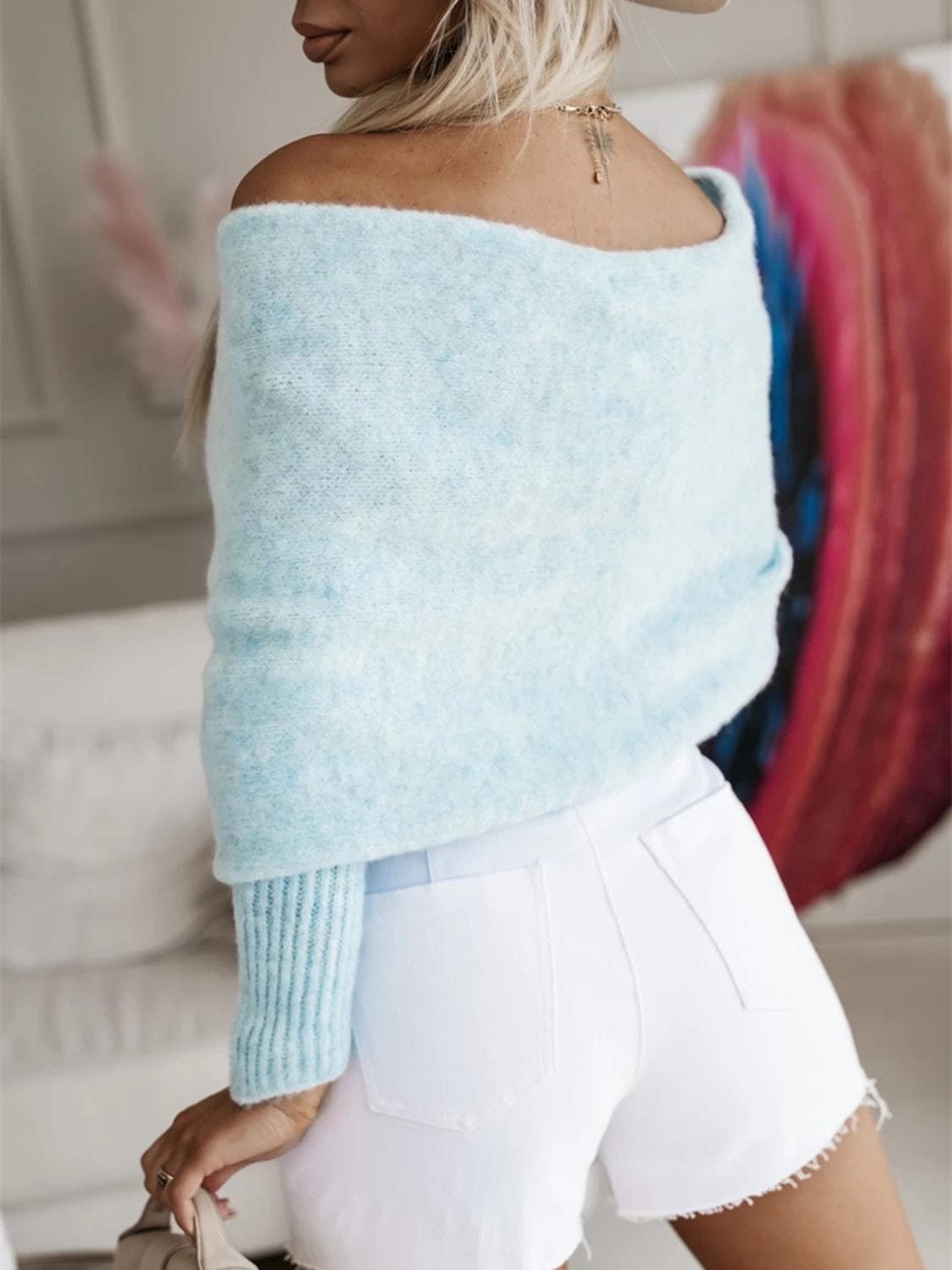 Long Sleeve Cropped Knit Top - Trendsi