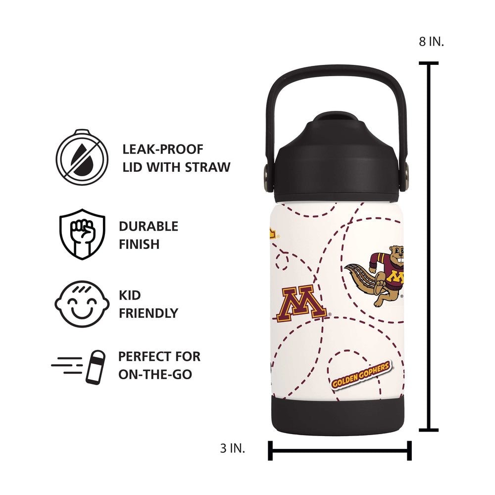 Minnesota 12oz Mascot SS Kids Bottle - Logo Brands - Flyclothing LLC