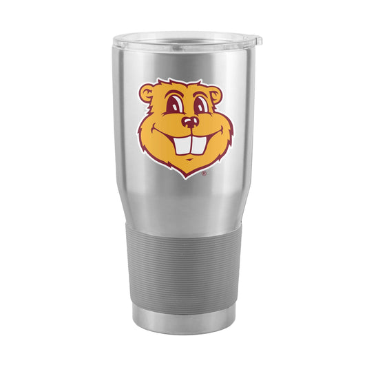 Minnesota 30oz Goldy Face Silver Stainless Tumbler - Logo Brands - Flyclothing LLC