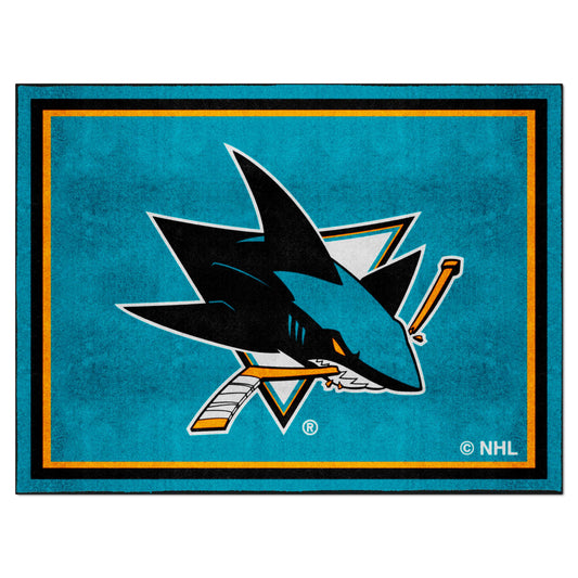 San Jose Sharks 8ft. x 10 ft. Plush Area Rug - San Jose Sharks