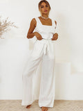 Square Neck Sleeveless Top and Pants Set - Trendsi