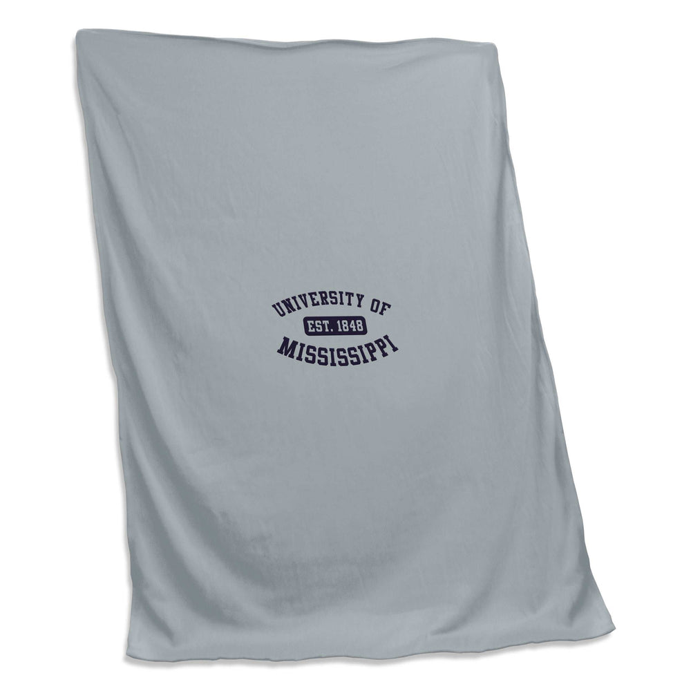 Ole Miss Charcoal Sweatshirt Blanket (Screened) - Logo Brands - Flyclothing LLC