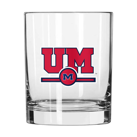 Ole Miss 14oz Letterman Rocks Glass - Logo Brands - Flyclothing LLC