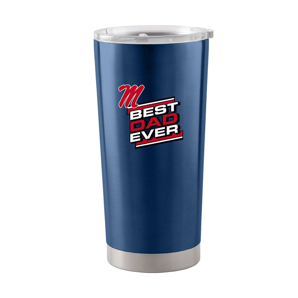 Ole Miss 20oz Best Dad Ever. Stainless Tumbler - Logo Brands - Flyclothing LLC