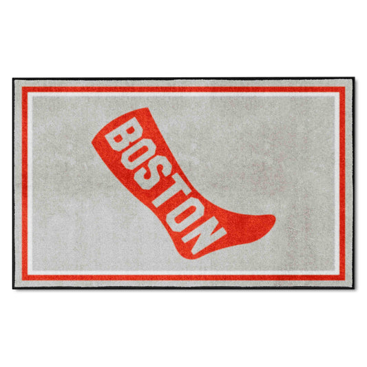 Boston Red Sox 4ft. x 6ft. Plush Area Rug 1908 Retro Logo - Boston Red Sox