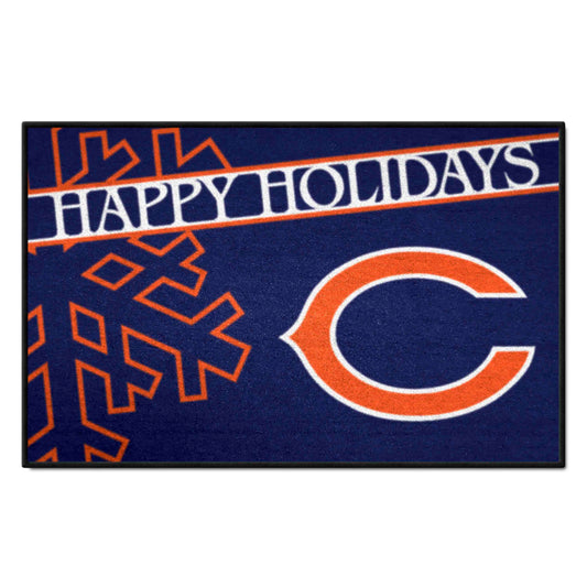 Chicago Bears Starter Mat Accent Rug - 19in. x 30in. Happy Holidays Starter Mat - Chicago Bears